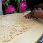 Process of wood carving. Istaravshan. 2012
