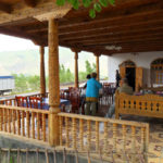 Tea House Chaikhana decorated with traditional Tajik wood carving. 2012