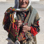 Woman artisan from Khorog village, selling her knitted socks Jurab. Khorog village, GBAO, 2000